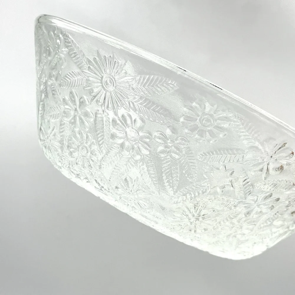 Vintage 1990s Indiana Glass Pineapple &‎ Floral Clear 7.5